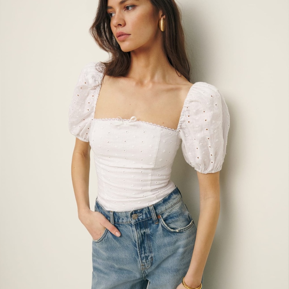 NWT - reformation Marella Linen Top